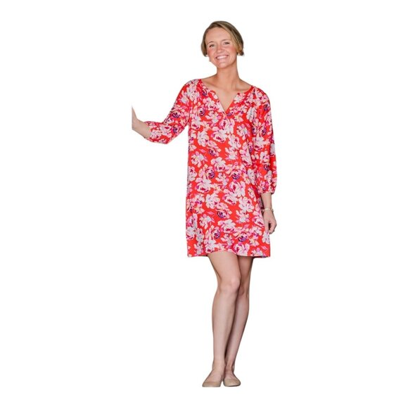 The Pioneer Woman Womens Red Floral Print Dress Size XXL 3-4 Sleeve - Picture 8 of 15